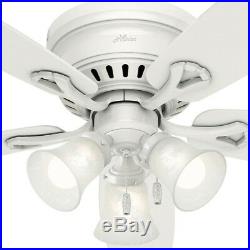 Ceiling Fan With Light Kit White 52 Flush Mount Low Profile LED Indoor