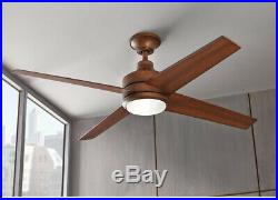 Ceiling Fan With Light Remote Control 52 in. Distressed Koa LED Indoor Kit