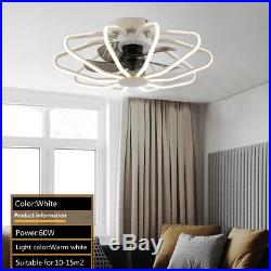 Ceiling Fan With Light kit Remote Control LED Modern Lamp Warm White Bedroom