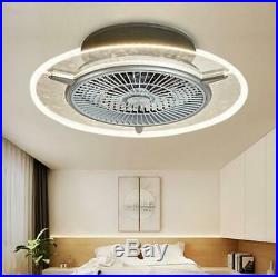 Ceiling Fan With Light kit Remote Control LED Round Transparent Lamp Dimmable
