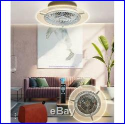 Ceiling Fan With Light kit Remote Control LED Round Transparent Lamp Dimmable