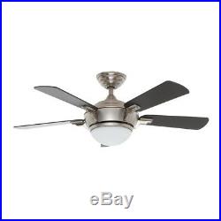 Ceiling Fan w Light Kit Remote Control Midili LED Indoor Brushed Nickel 44 in