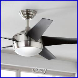 Ceiling Fan with Dimmable Light Kit Remote Control Indoor LED Brushed Nickel