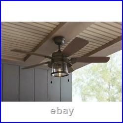 Ceiling Fan with LED Light Kit 52 in. Indoor/Outdoor Bronze Shanahan HDC