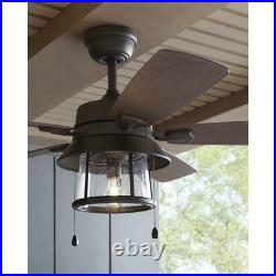 Ceiling Fan with LED Light Kit 52 in. Indoor/Outdoor Bronze Shanahan HDC