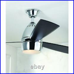 Ceiling Fan with LED Light Kit & R Control 52'' Chrome Nepal Home Decorators Coll