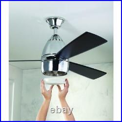 Ceiling Fan with LED Light Kit & R Control 52'' Chrome Nepal Home Decorators Coll