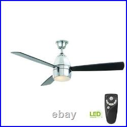 Ceiling Fan with LED Light Kit and Remote Control 52 in. Chrome Nepal HDC