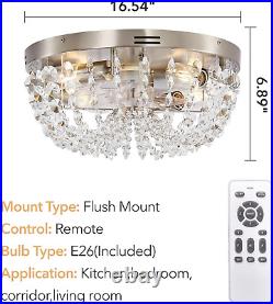 Ceiling Fan with Light Flush Mount Modern, Small Low Profile Boho Remote Control