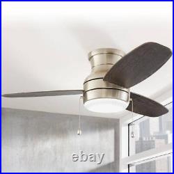 Ceiling Fan with Light Kit 3-Reversible Blades Integrated LED Brushed Nickel