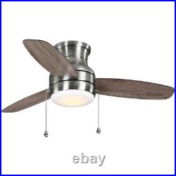 Ceiling Fan with Light Kit 3-Reversible Blades Integrated LED Brushed Nickel