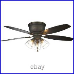 Ceiling Fan with Light Kit 3458-CFM 5-Blade Reversible Motor Flush Mount Bronze