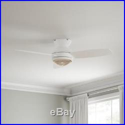 Ceiling Fan with Light Kit 4-Inch Flush Mount Indoor White with Remote Control