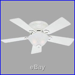 Ceiling Fan with Light Kit 42 in. Indoor White Low Profile Remote Included