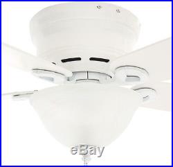 Ceiling Fan with Light Kit 42 in. Indoor White Low Profile Remote Included