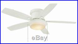 Ceiling Fan with Light Kit 48 in. LED Indoor/Outdoor Matte White Flush Mount