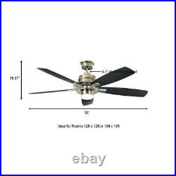 Ceiling Fan with Light Kit 56 LED Reversible Motor and Remote Control Black