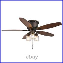 Ceiling Fan with Light Kit Compatible Reversible Blades Bronze Dark Brown