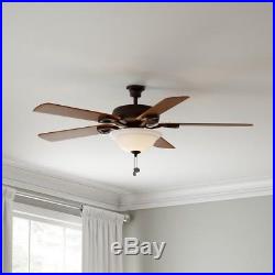Ceiling Fan with Light Kit Indoor Oil-Rubbed Bronze 5-Reversible Blades 52 in