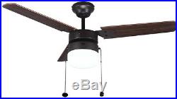 Ceiling Fan with Light Kit Indoor Oil Rubbed Bronze Vintage Wood Blades 42