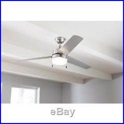 Ceiling Fan with Light Kit New 60 in. Brushed Nickel Indoor/Outdoor