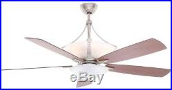 Ceiling Fan with Light Kit Remote Control 60 Inch Indoor Brushed Nickel Frosted