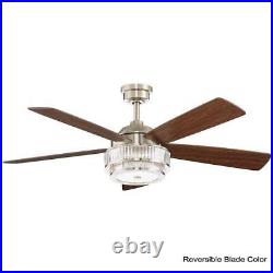 Ceiling Fan with Light Kit Remote Control Integrated LED Dimmable Brushed Nickel