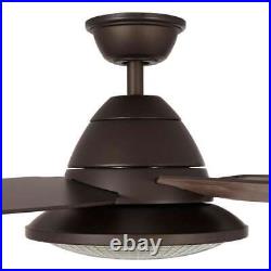 Ceiling Fan with Light Kit Reversible Motor Dimmable Plywood Dark in Brown/Gray