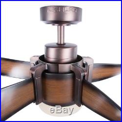 Ceiling Fan with Light Kit and Remote 52-in Mediterranean walnut with bronze