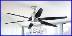 Ceiling Fan with Light Kit and Remote Control 60 Inch LED Indoor Brushed Nickel