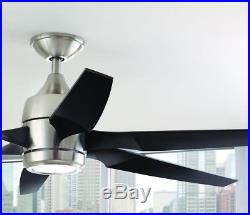 Ceiling Fan with Light Kit and Remote Control 60 Inch LED Indoor Brushed Nickel