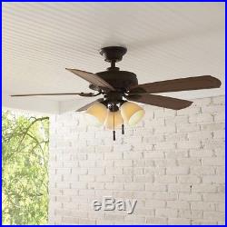 Ceiling Fan with Light Kit and Shatter Resistant Shades, 48 in. Indoor/Outdoor