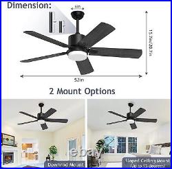 Ceiling Fan with Lights and Remote, 52 Outdoor Fan, Remote Control, Living Room