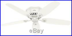 Ceiling Fans Hunter Ceiling Fan Low Profile 52 in. Indoor White with Light Kit