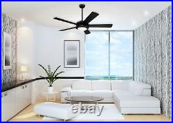 Ceiling fan with light kit and pull chains Comet Black and Silver 132 cm 52