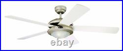 Ceiling fan with light kit and pull chains Comet Titanium 132 cm 52