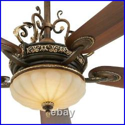 Chateau Deville 52 in. Integrated LED Indoor Walnut Ceiling Fan with Light Kit