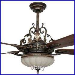 Chateau Deville 52 in. Integrated LED Indoor Walnut Ceiling Fan with Light Kit a