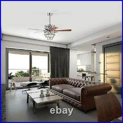 Chrome 52 Inch Ceiling Fan With Crystal Light Kit