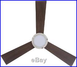 Clarity II Ceiling Fan with Light Kit 42 Brushed Steel with 3-Blade Monte Carlo