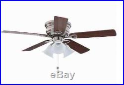 Clarkston 44 in. Brushed Nickel Ceiling Fan with Light Kit, 5 reversible blades