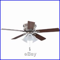 Clarkston 44 in. Indoor Brushed Nickel Ceiling Fan with Light Kit