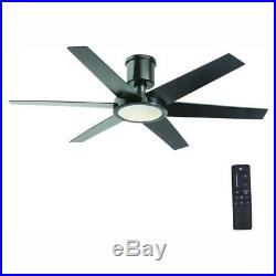 Clermont 52'' LED Indoor Glossy Black Ceiling Fan with Light Kit & Remote Cont HDC
