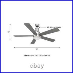 Cobram 48 LED Indoor Nickel Ceiling Fan with Light Kit & RC by Hampton Bay