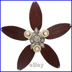 Colonial Bamboo 52 in. Indoor Pewter Ceiling Fan with Light Kit and Remote Contr