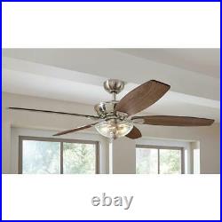 Connor 54 in. LED Brushed Nickel Dual-Mount Ceiling Fan with Light Kit & Remote