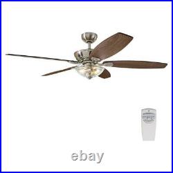 Connor 54 in. LED Brushed Nickel Dual-Mount Ceiling Fan with Light Kit & Remote