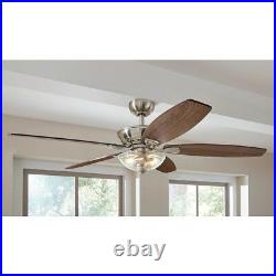 Connor 54 in. LED Indoor Ceiling Fan with Light Kit Remote Control Brushed Nickel