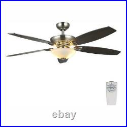 Connor 54 in. LED Satin Nickel Dual-Mount Ceiling Fan with Light Kit and Remote