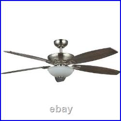 Connor 54 in. LED Satin Nickel Dual-Mount Ceiling Fan with Light Kit and Remote